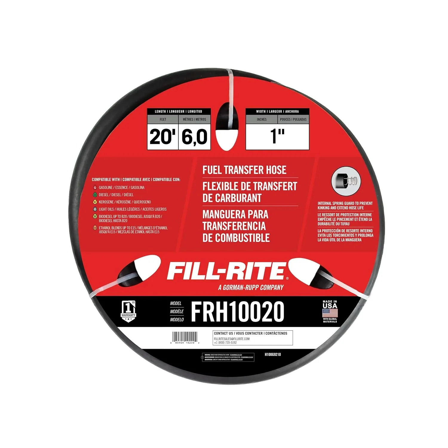 Fill-Rite FRH10020 1" x 20' Fuel Transfer Hose