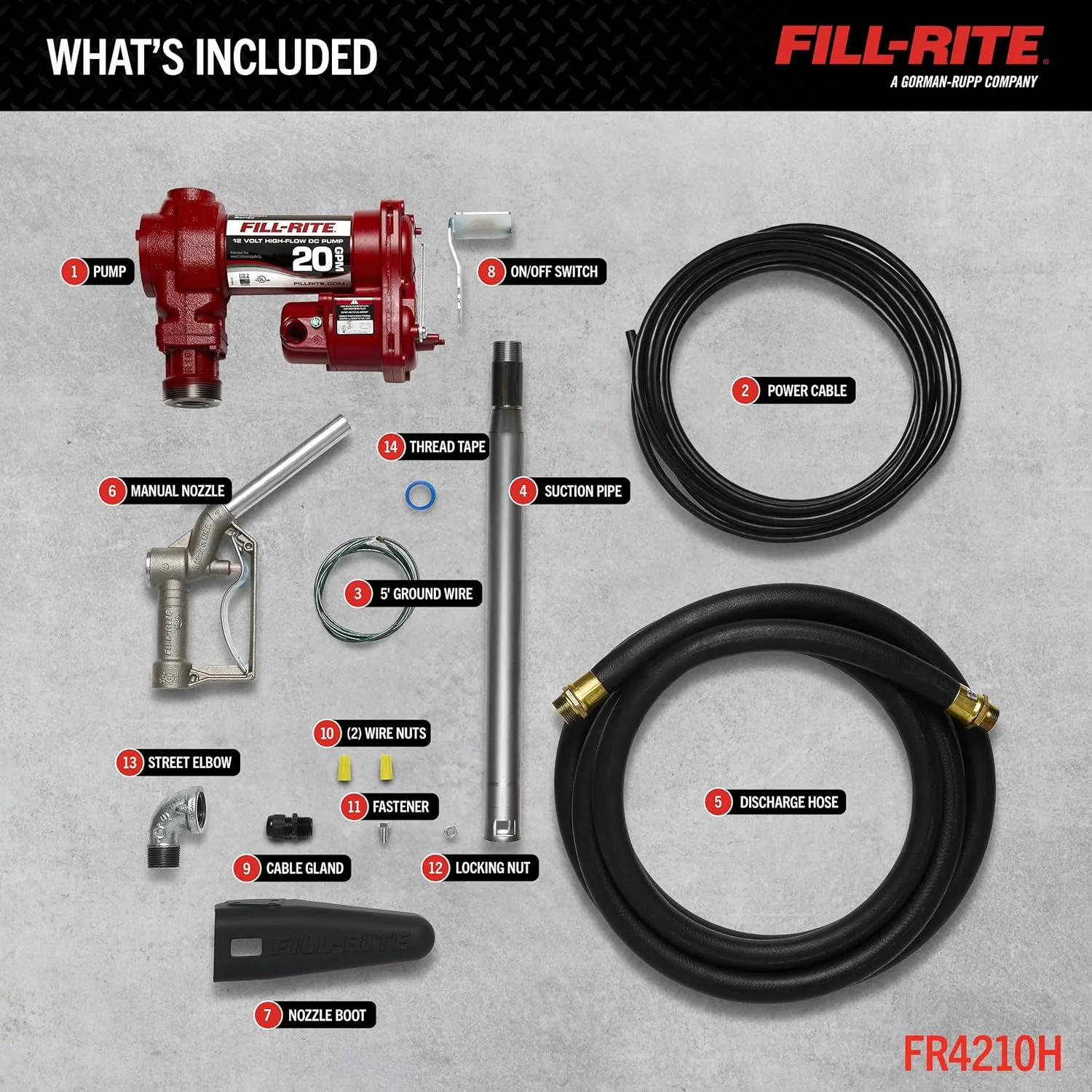 Fill-Rite 12V 20 GPM Fuel Transfer Pump (Rotary Vane)