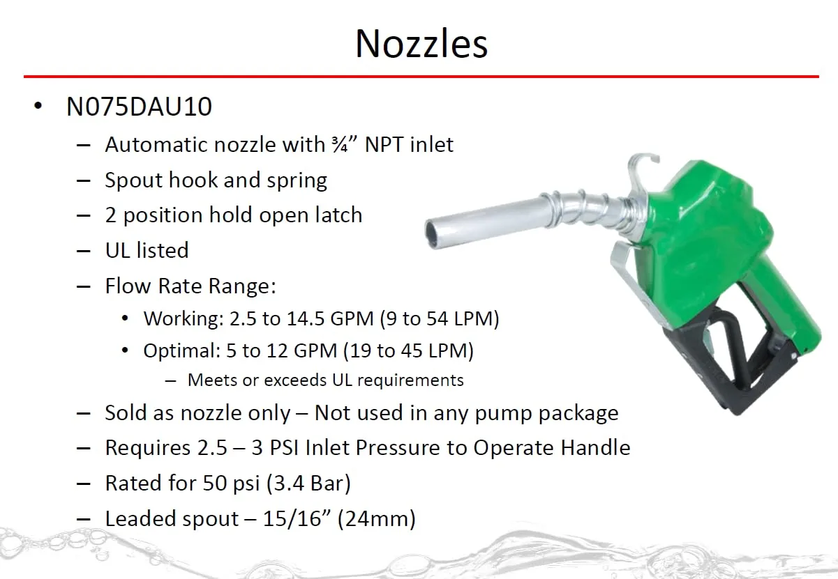 Fill-Rite N075DAU10 3/4" Automatic Nozzle (Green)