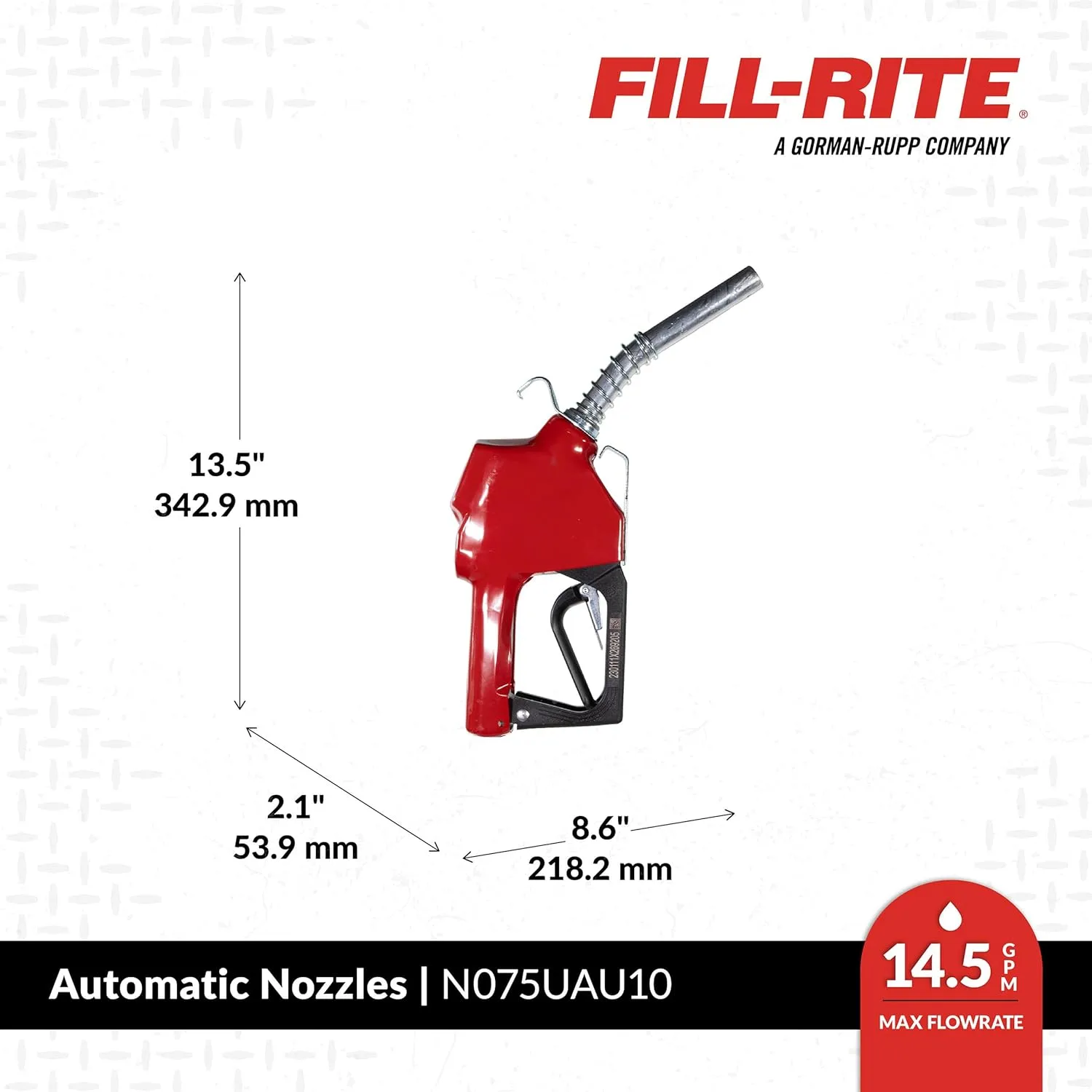 Fill-Rite N075UAU10 3/4" Automatic Nozzle (Red)