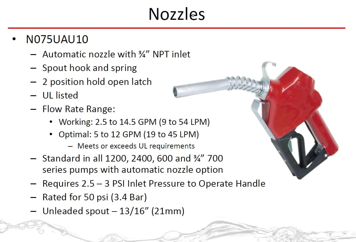 Fill-Rite N075UAU10 3/4" Automatic Nozzle (Red)
