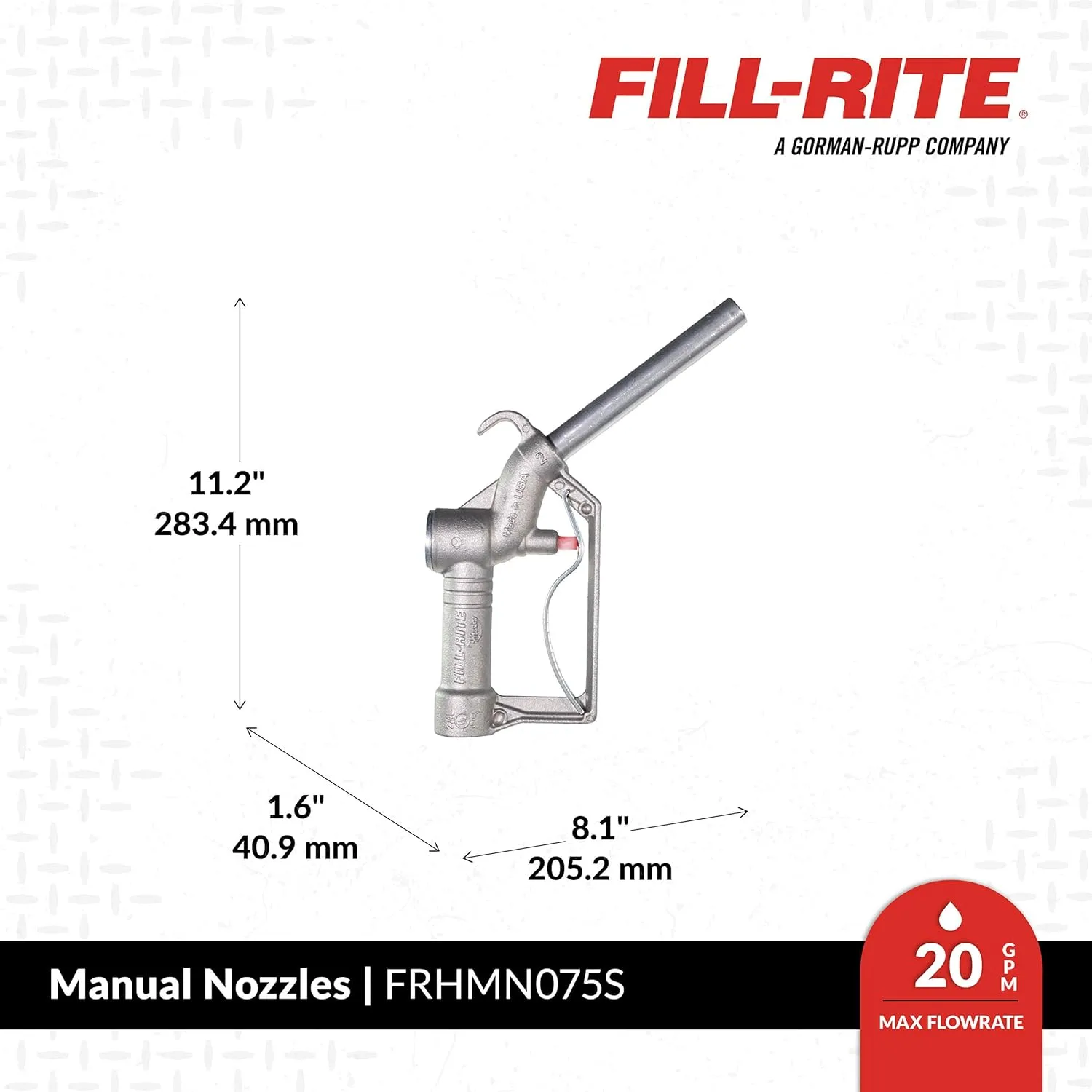 Fill-Rite FRHMN075S 3/4" Manual Fuel Transfer Nozzle