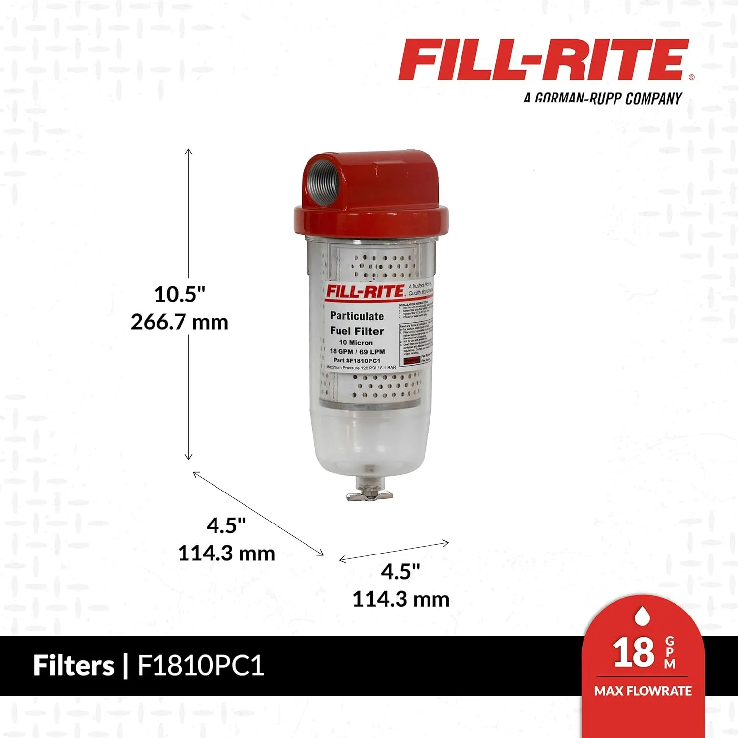 Fill-Rite Fuel Filters, Filter Heads & Installation Kit