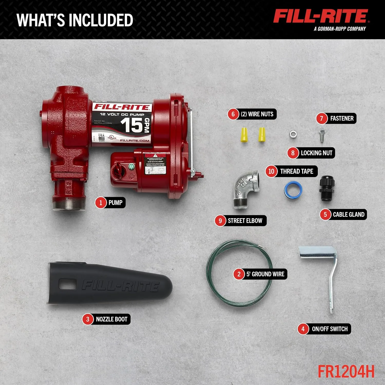 Fill-Rite FR1200 Series 12V 15 GPM Fuel Transfer Pump
