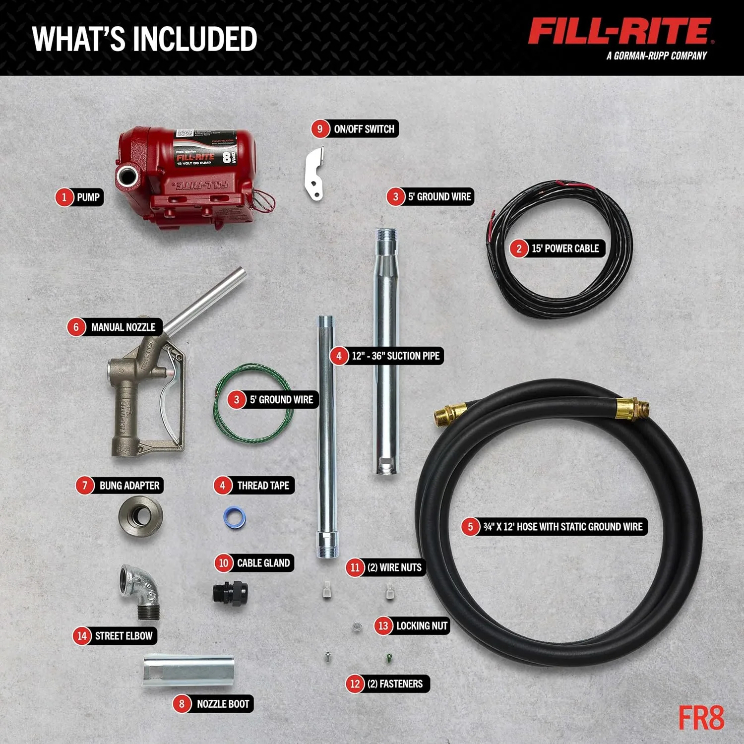 Fill-Rite FR8 12V 8 GPM Fuel Transfer Pump