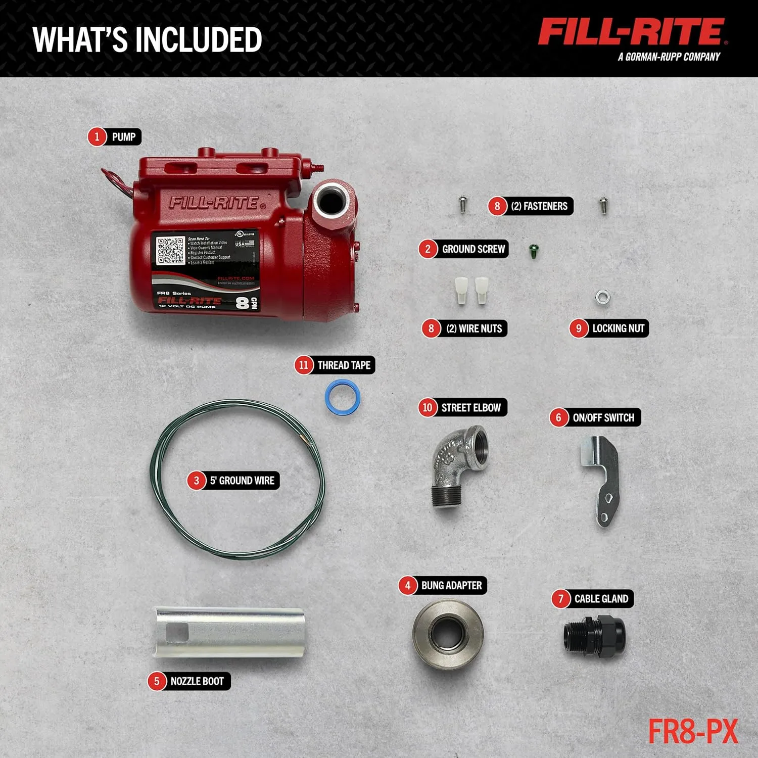 Fill-Rite FR8 12V 8 GPM Fuel Transfer Pump