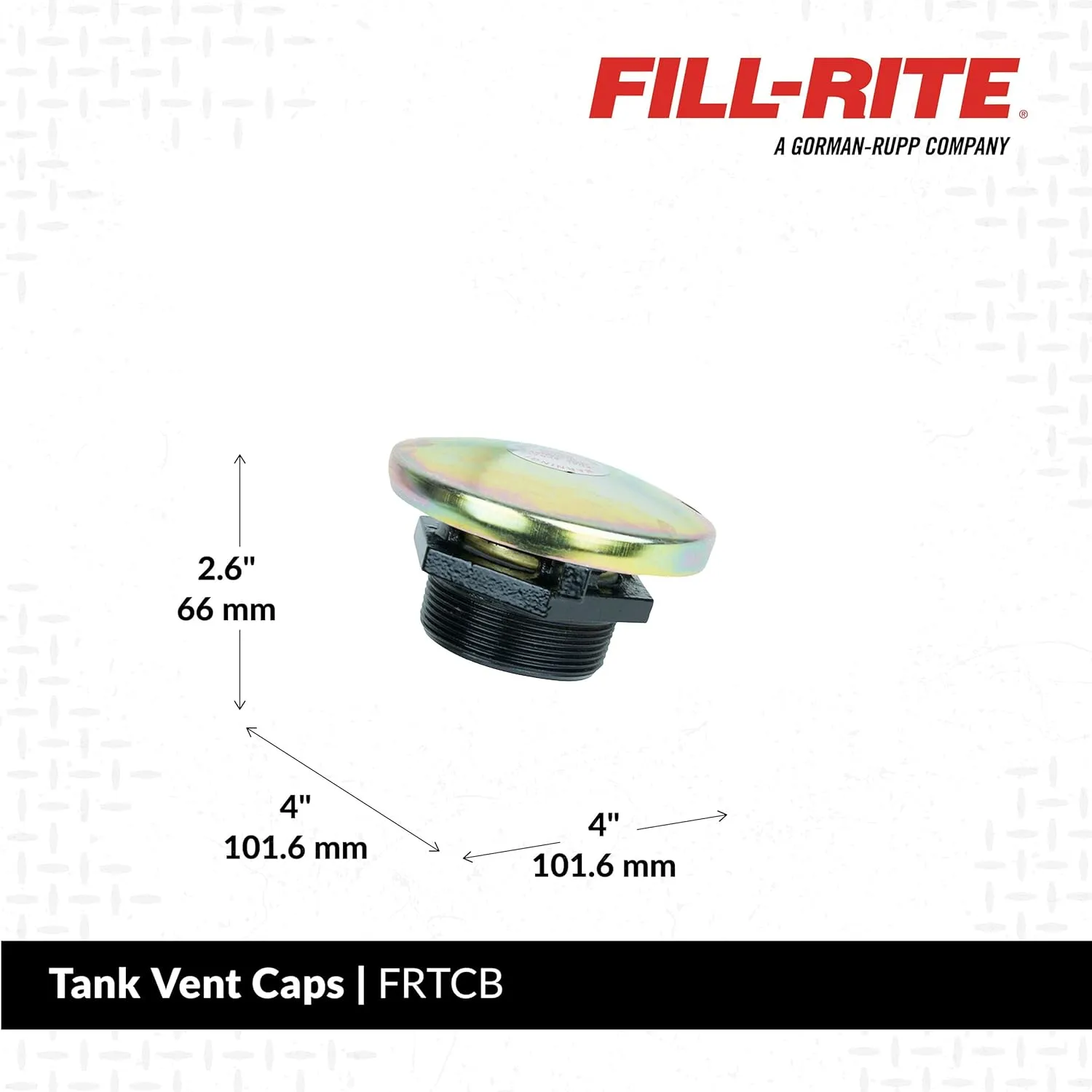 Fill-Rite FRTCB Vented Fill Cap with 2" Base