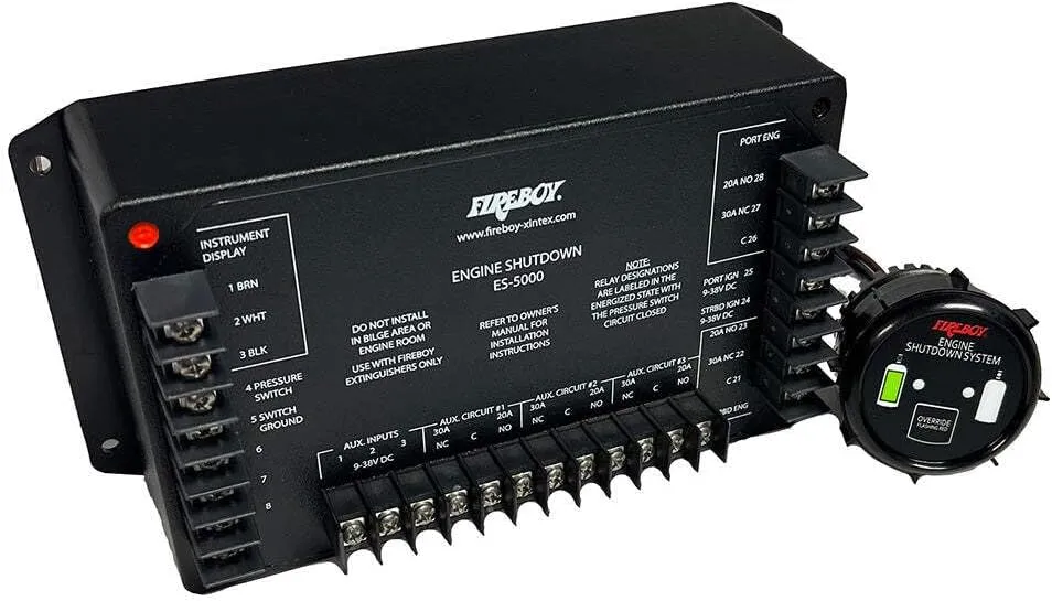 Fireboy-Xintex Engine Shutdown - 5 Circuit w/20A Relays - Round Display