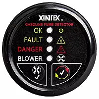 Fireboy-Xintex Gasoline Fume Detector w/Blower Control - Black Bezel - 12V