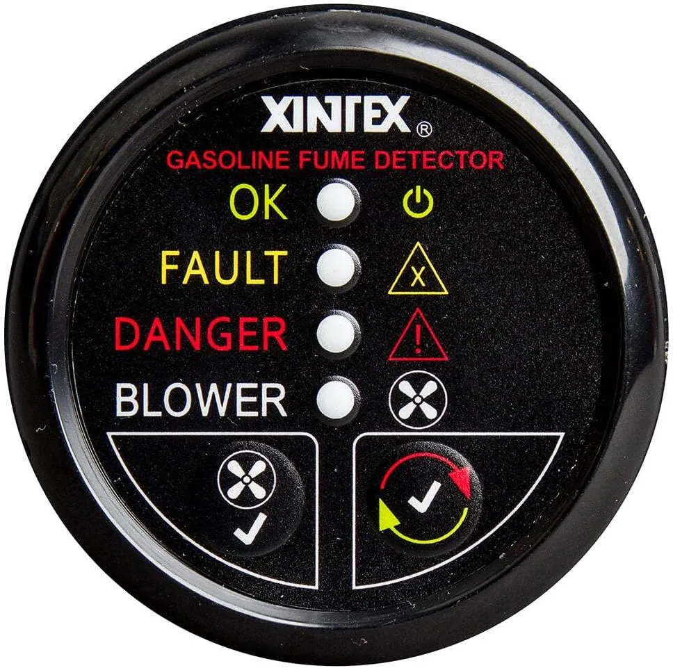 Fireboy-Xintex Gasoline Fume Detector w/Blower Control - Black Bezel - 12V