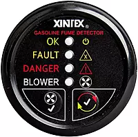 Fireboy-Xintex Gasoline Fume Detector w/Blower Control - Black Bezel - 12V