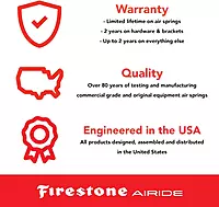 Firestone Airide 4164 Coil-Rite Rear Air Spring Kit — Fits Land Cruiser & Sequoia, 5–35 PSI, 1,000 lb Capacity