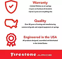 Firestone Airide 2299 Ride-Rite Air Suspension Kit Rear 5,000 lb Capacity