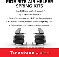 Firestone Airide 2582 Rear Air Spring Kit fits 2015-2025 F150 | Load Capacity of 5,000 Pounds | 5-100 PSI | Enhances Brake Effectiveness | No Drill System | Increased Road Safety