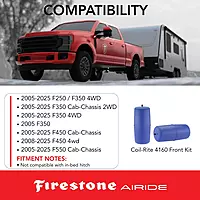 Firestone Airide 4160 Coil-Rite Front Air Springs Kit for Ford F450/F550 2005-2025 — 5–35 PSI, No-Drill Installation