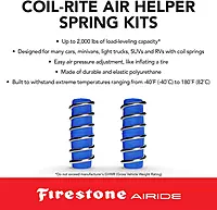 Firestone Airide 4179 Coil-Rite Rear Air Springs Kit — Fits 2005-2010 Odyssey, Pilot, MDX
