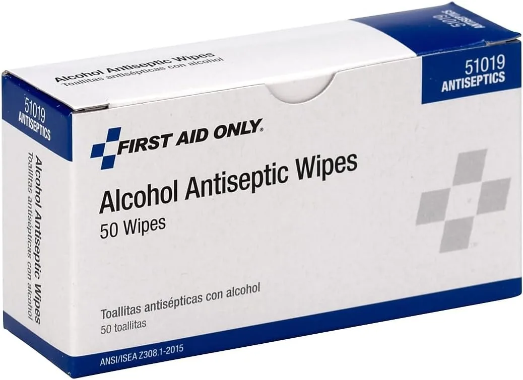 PhysiciansCare 51019 Alcohol Prep Pads, Single Use Packets, 50 Packets/BX