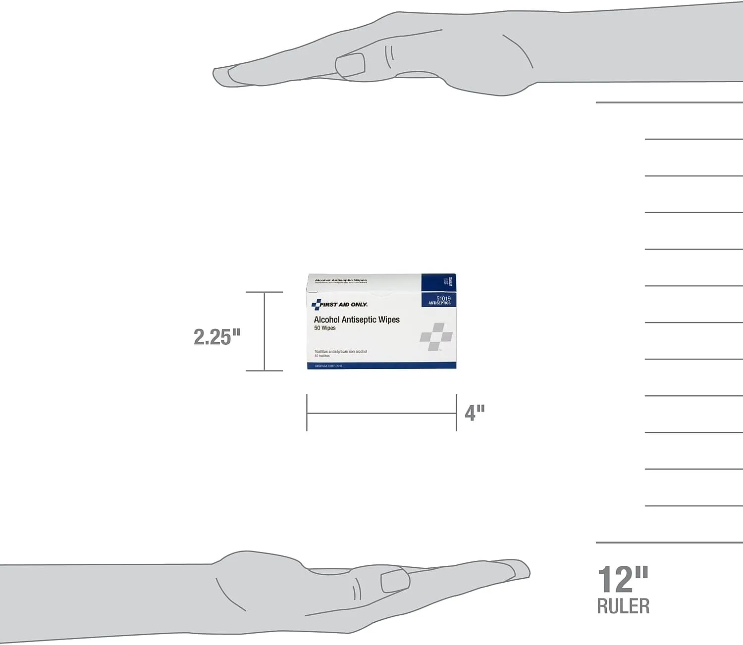 PhysiciansCare 51019 Alcohol Prep Pads, Single Use Packets, 50 Packets/BX