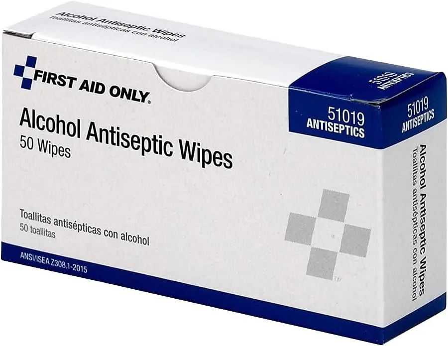 PhysiciansCare 51019 Alcohol Prep Pads, Single Use Packets, 50 Packets/BX