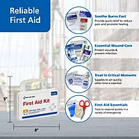 First Aid Only 91322 ANSI A 2021 and OSHA Compliant First Aid Kit, 10-Person Emergency First Aid Kit for Business, Home, Car