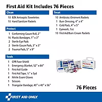 First Aid Only 91322 ANSI A 2021 and OSHA Compliant First Aid Kit, 10-Person Emergency First Aid Kit for Business, Home, Car