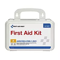 First Aid Only 91322 ANSI A 2021 and OSHA Compliant First Aid Kit, 10-Person Emergency First Aid Kit for Business, Home, Car