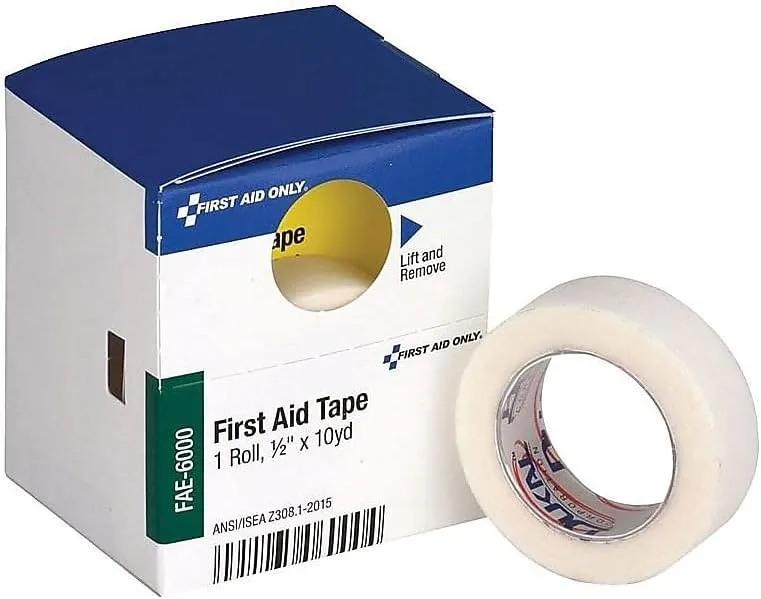 First Aid Only First Aid Tape, 1/2 in x 10 yd, White