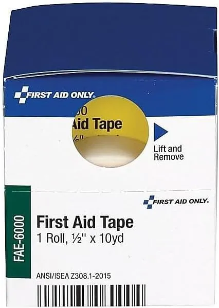 First Aid Only First Aid Tape, 1/2 in x 10 yd, White