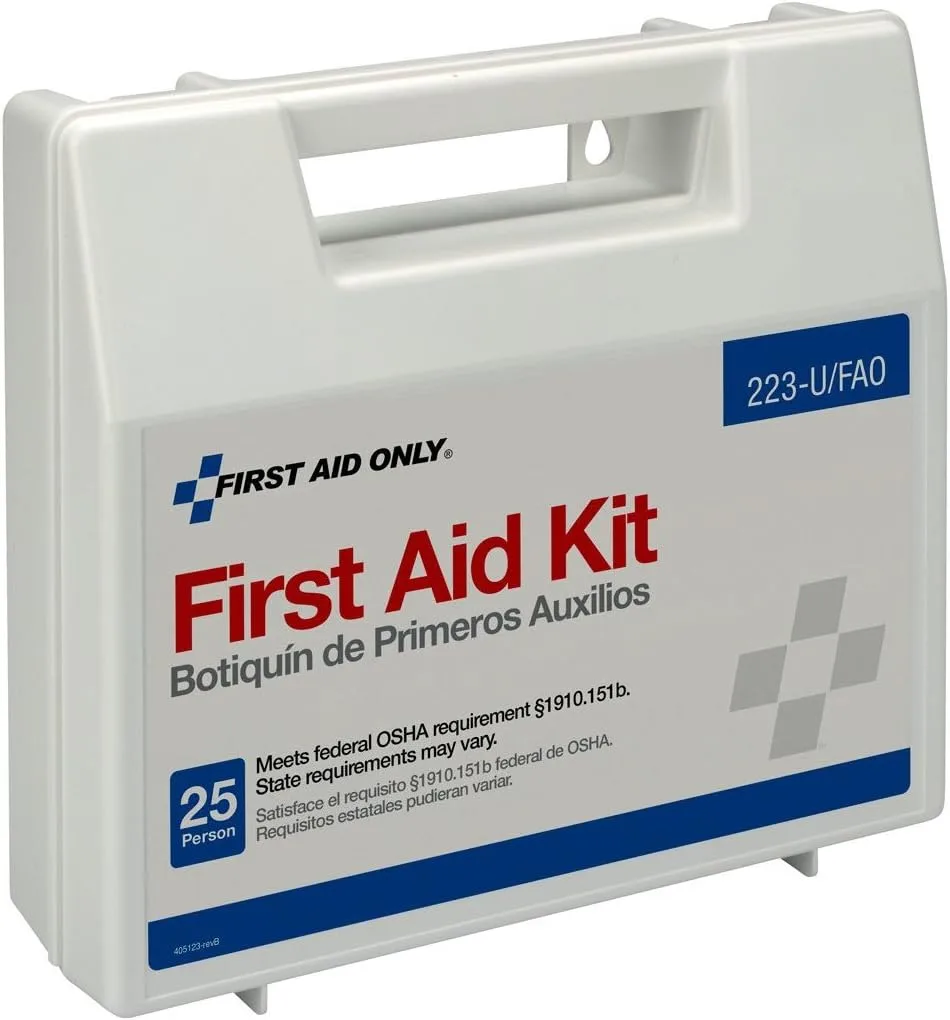 First Aid Only 223-U 25 Person Bulk First Aid Kit, 106-Piece Kit, White (Pack of 2) 2.5" x 8.4" x 9" (Pack of 2) First Aid