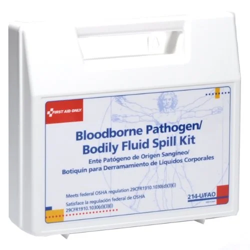 First Aid Only 214-U/FAO Body Fluid Clean Up Kit, 23-Piece Blood Pathogen Clean Up Kit in Plastic Case 23 Pieces Plastic