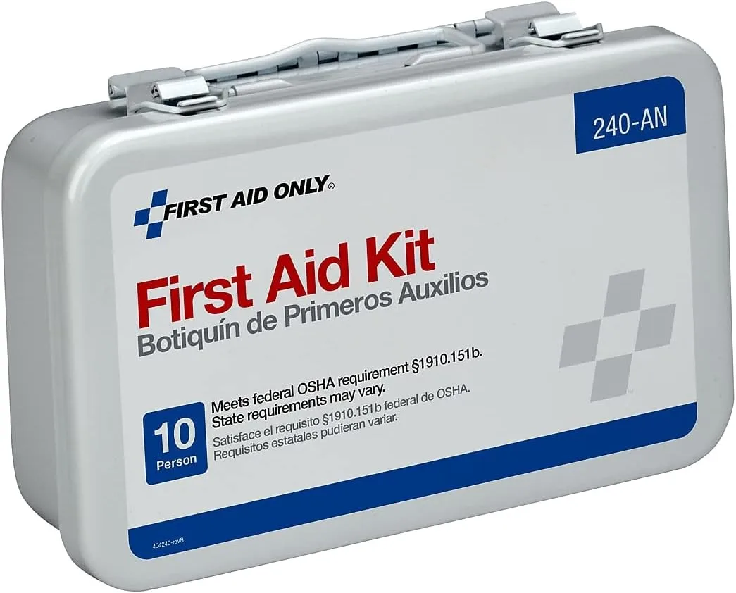 First Aid Only 240-AN: 10 Unit First Aid Kit, Metal Case