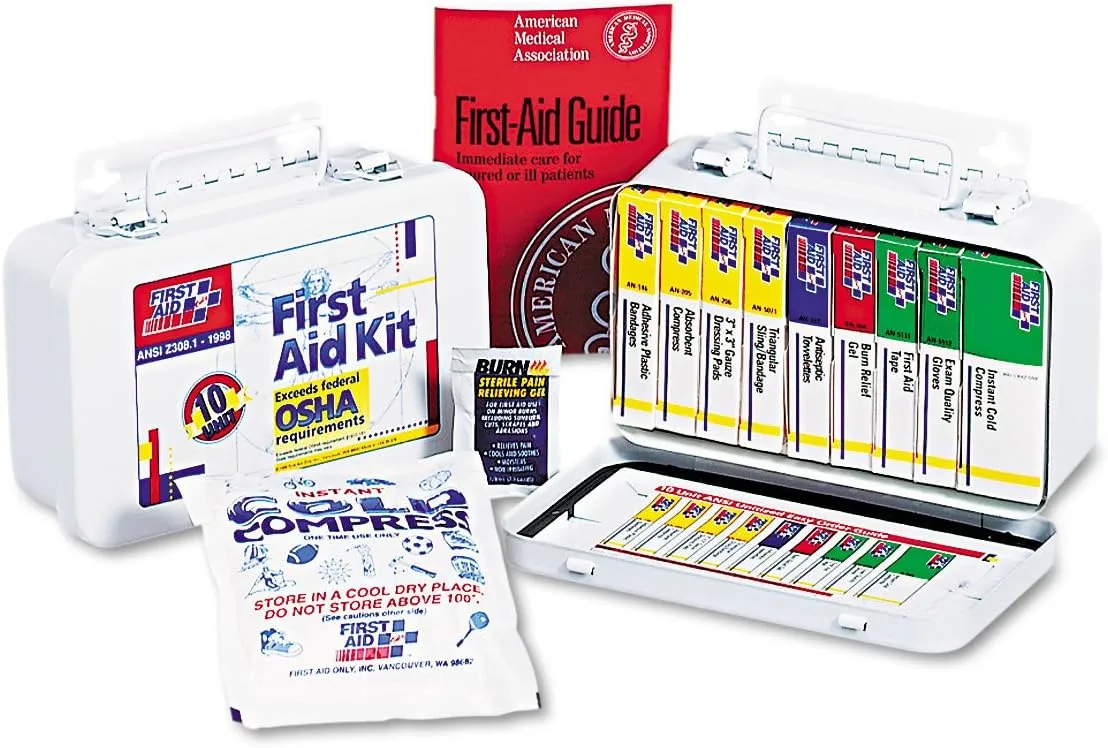 First Aid Only 240-AN: 10 Unit First Aid Kit, Metal Case