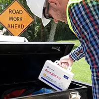 First Aid Only 91324 ANSI A 2021 and OSHA Compliant First Aid Kit, 25-Person Emergency First Aid Kit for Business, Home, Car