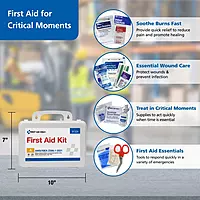 First Aid Only 91324 ANSI A 2021 and OSHA Compliant First Aid Kit, 25-Person Emergency First Aid Kit for Business, Home, Car