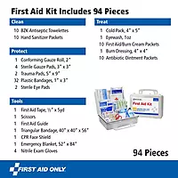 First Aid Only 91324 ANSI A 2021 and OSHA Compliant First Aid Kit, 25-Person Emergency First Aid Kit for Business, Home, Car