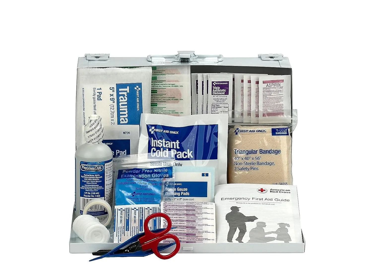 First Aid Only 224-U/FAO 25-Person Emergency First Aid Kit for Home Renovation, Job Sites, and Construction Vehicles, 106 Pieces