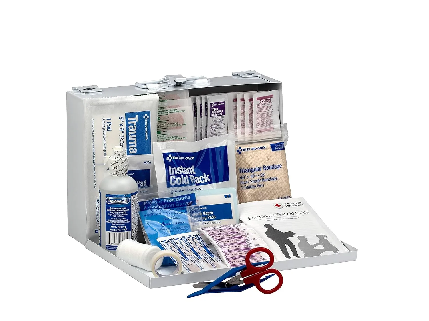 First Aid Only 224-U/FAO 25-Person Emergency First Aid Kit for Home Renovation, Job Sites, and Construction Vehicles, 106 Pieces