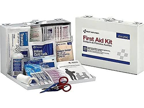First Aid Only 224-U/FAO 25-Person Emergency First Aid Kit for Home Renovation, Job Sites, and Construction Vehicles, 106 Pieces
