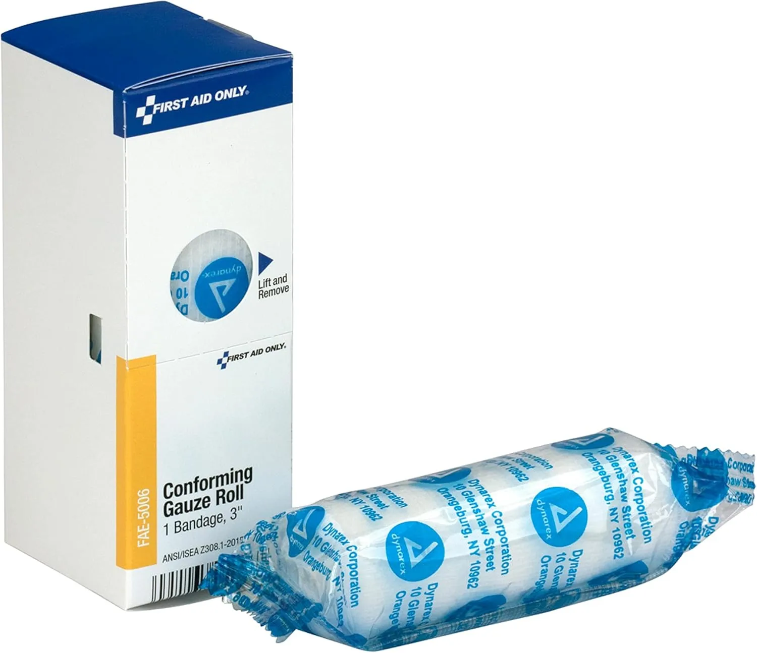 First Aid Only Gauze Roll Bandage, 3 in x ~4 yd - 1 Roll