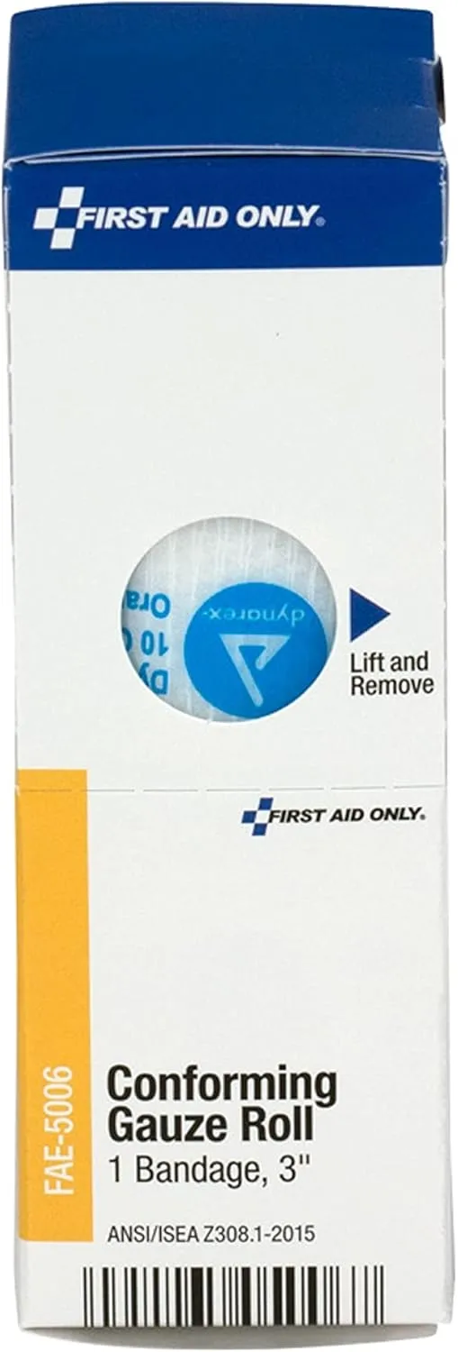 First Aid Only Gauze Roll Bandage, 3 in x ~4 yd - 1 Roll