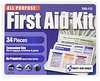 First Aid Only All-Purpose 34 Piece First Aid Kit, Blue/White