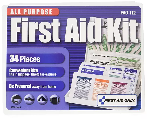 First Aid Only All-Purpose 34 Piece First Aid Kit, Blue/White