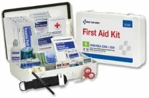 First Aid Only 91347 50-Person ANSI 2021 Class B Metal First Aid Kit, White