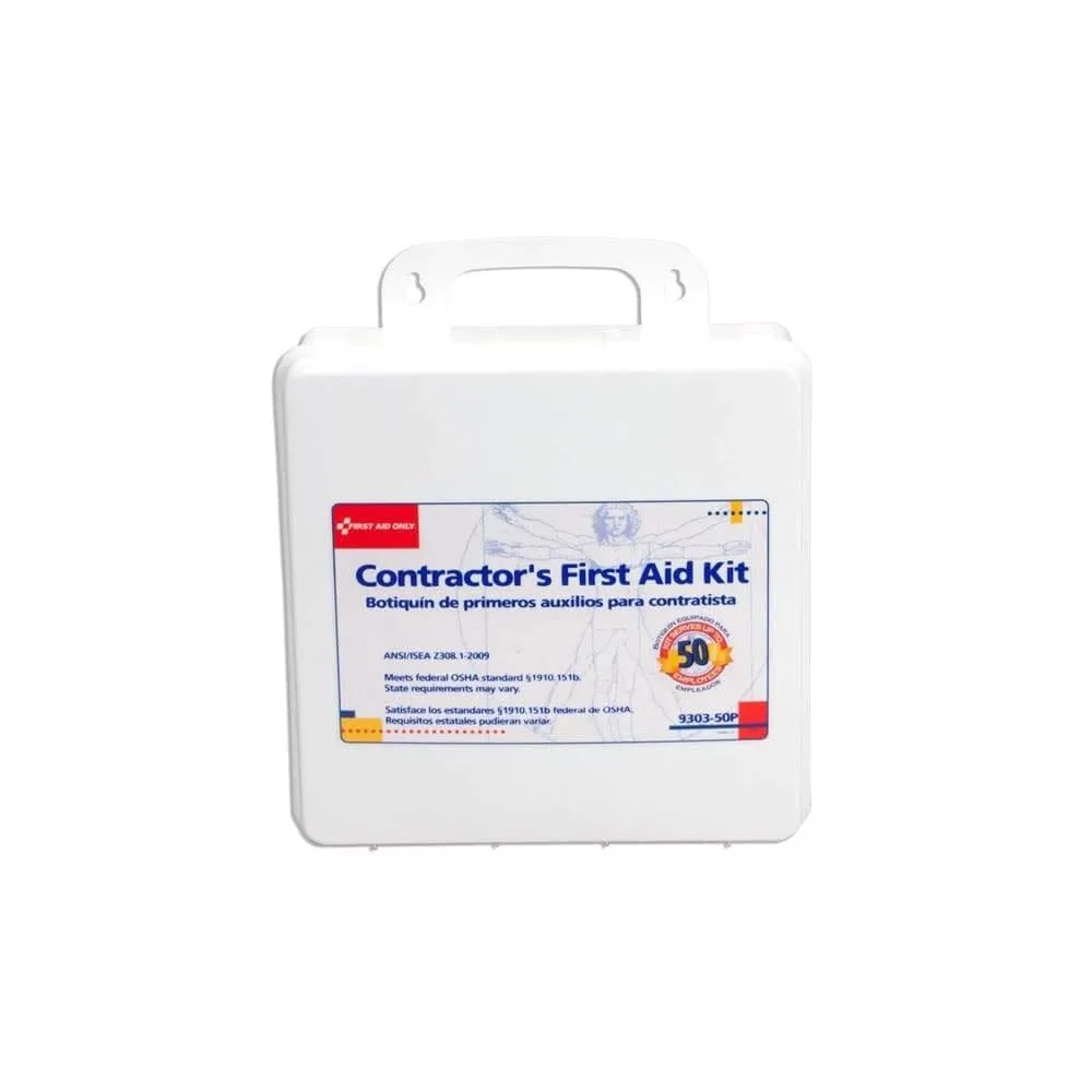 First Aid Only 9303-50P 50 Person Contractor First Aid Kit, Plastic Case