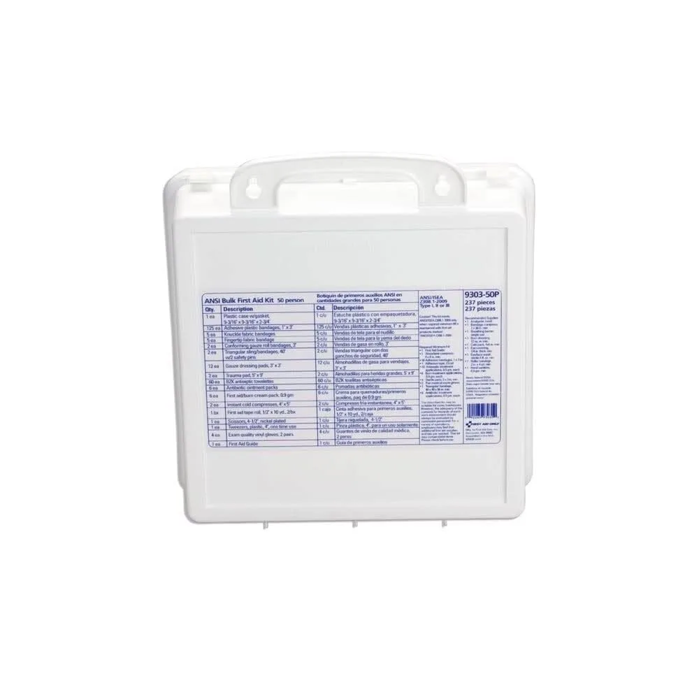 First Aid Only 9303-50P 50 Person Contractor First Aid Kit, Plastic Case