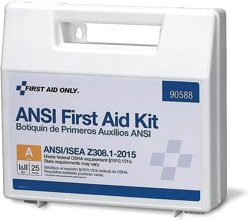 FIRST AID ONLY ANSI A First Aid Kit - Durable Plastic Case