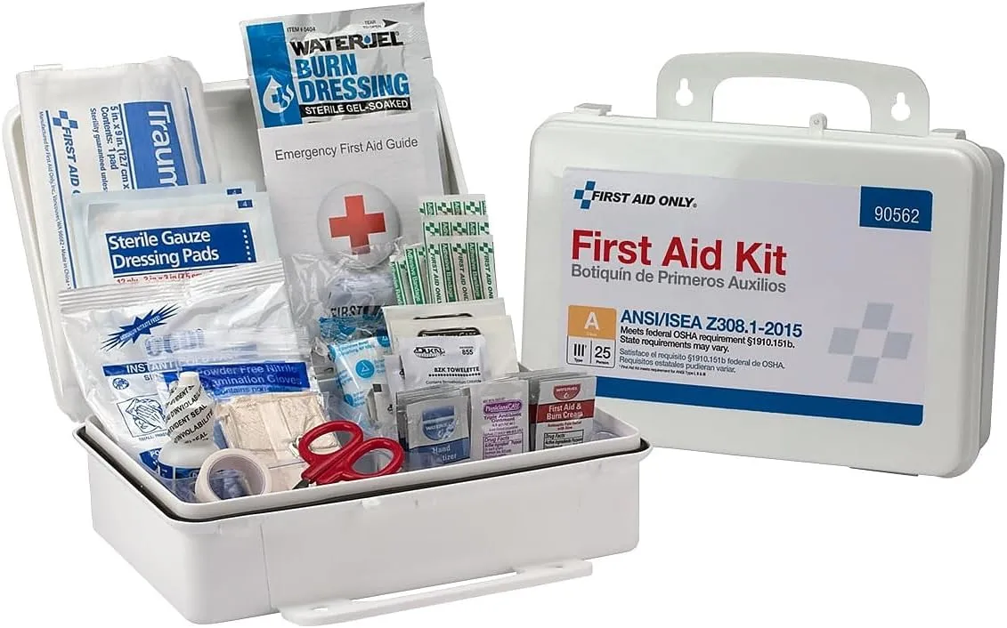 FIRST AID ONLY ANSI A First Aid Kit - Durable Plastic Case