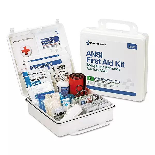 First Aid Only 90566 ANSI B 2015 and OSHA Compliant First Aid Kit, 50-Person Emergency First Aid Kit for Business, Home, Car