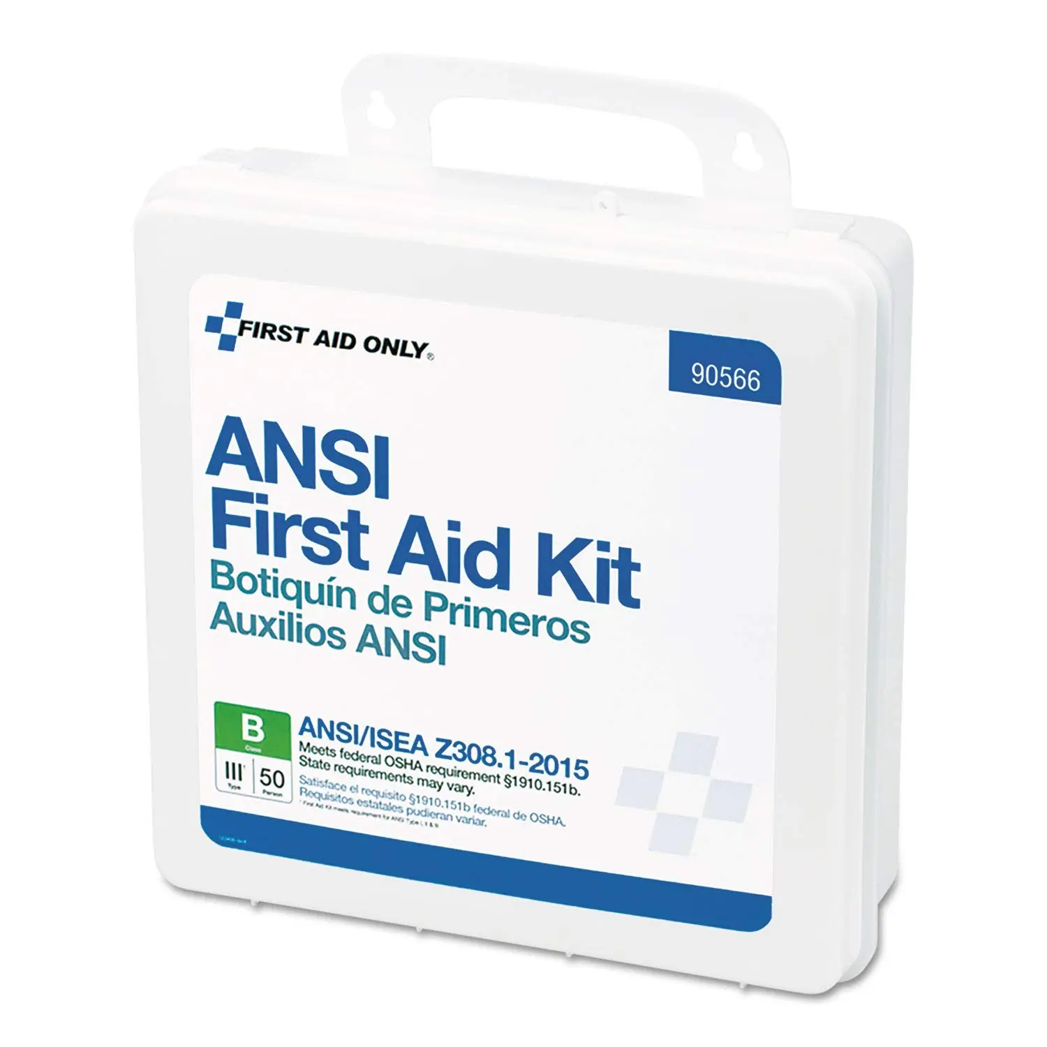 First Aid Only 90566 ANSI B 2015 and OSHA Compliant First Aid Kit, 50-Person Emergency First Aid Kit for Business, Home, Car