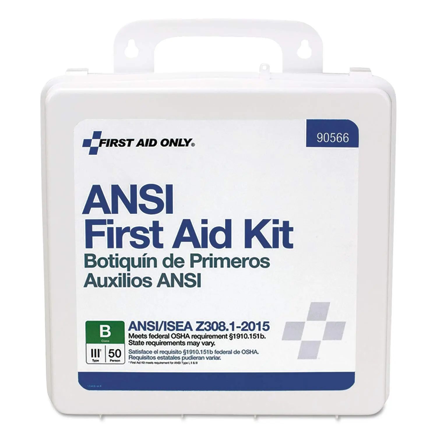 First Aid Only 90566 ANSI B 2015 and OSHA Compliant First Aid Kit, 50-Person Emergency First Aid Kit for Business, Home, Car
